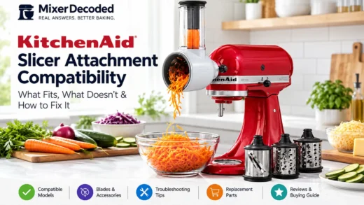KitchenAid slicer attachment on a stand mixer shredding carrots
